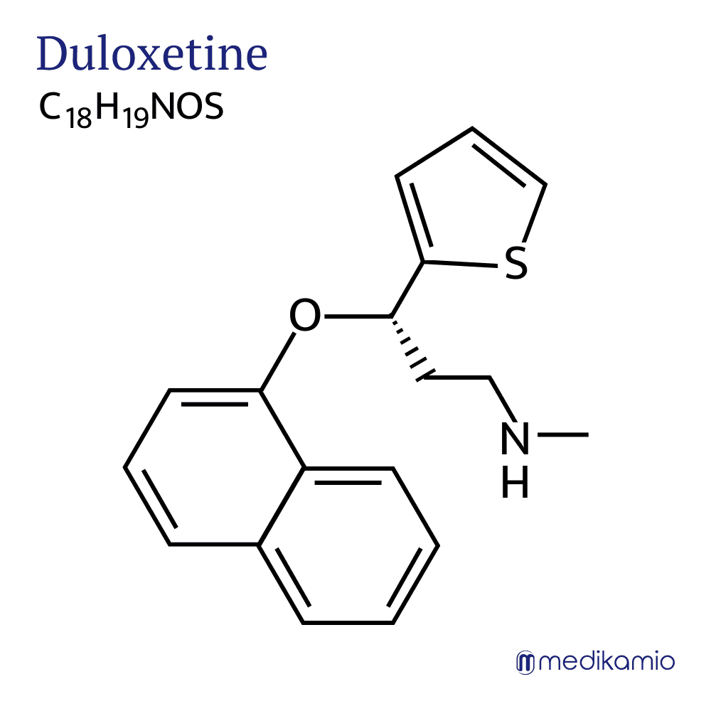 Structural and molecular formula of duloxetine Graphic structural formula of the active substance duloxetine