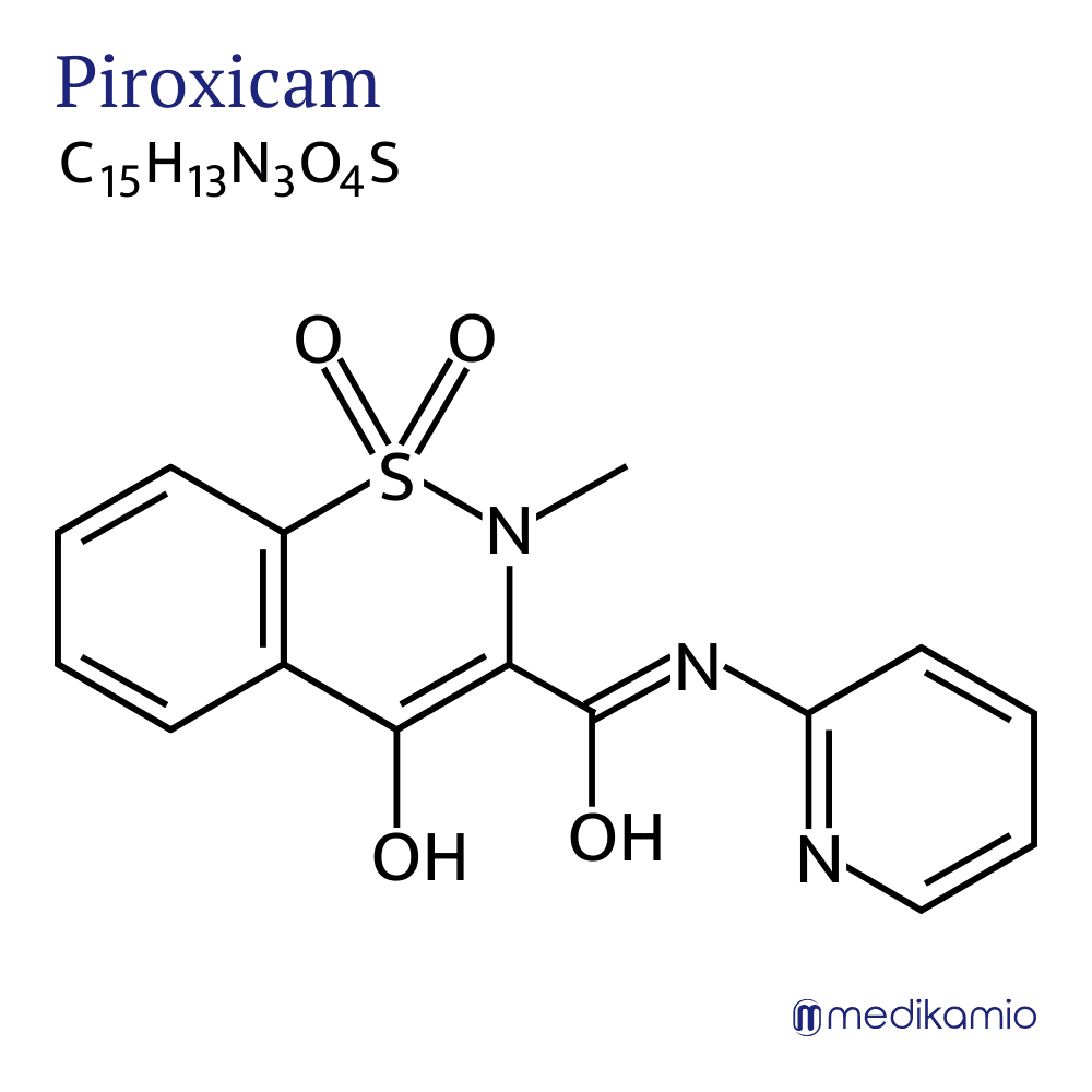 Struktur- und Summenformel Piroxicam Grafik Strukturformel des Wirkstoffs Piroxicam
